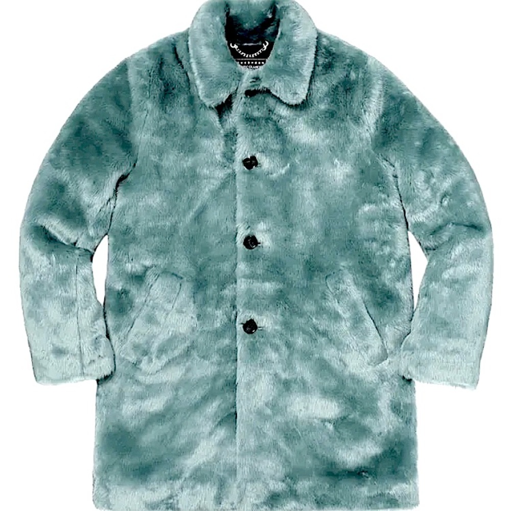 Supreme x Hysteric Glamour Faux Fur Coat Blue - 1 ONLY from STOCKX NWT no smoke